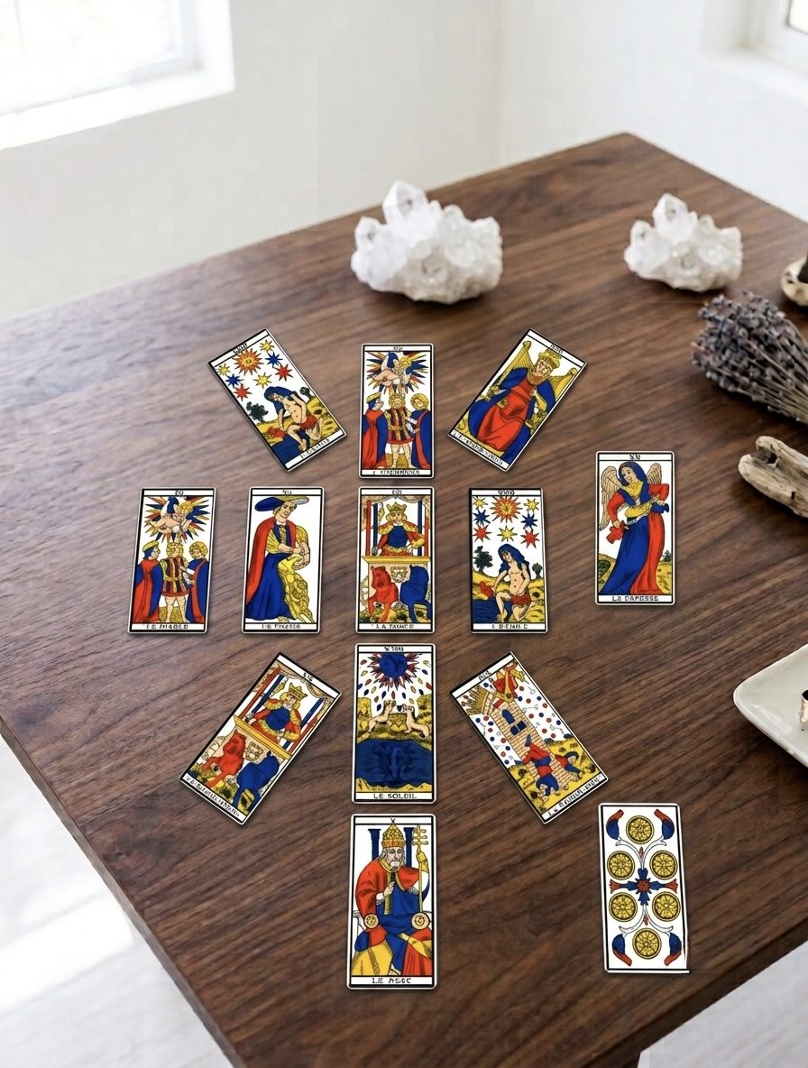 Tirage du Référentiel de Naissance sur cartes du Tarot de Marseille